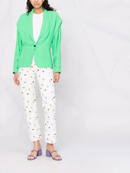 Drop-Shoulder Single-Breasted Blazer