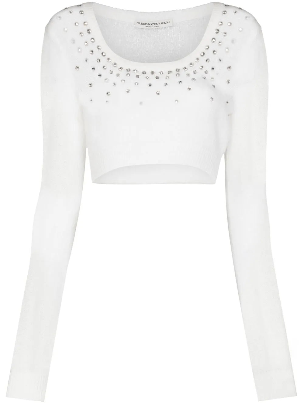 Crystal-Embellished Cropped Jumper