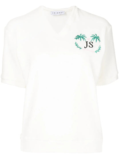 Logo-Embroidered V-Neck T-Shirt