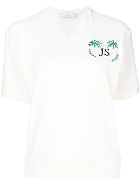 Logo-Embroidered V-Neck T-Shirt