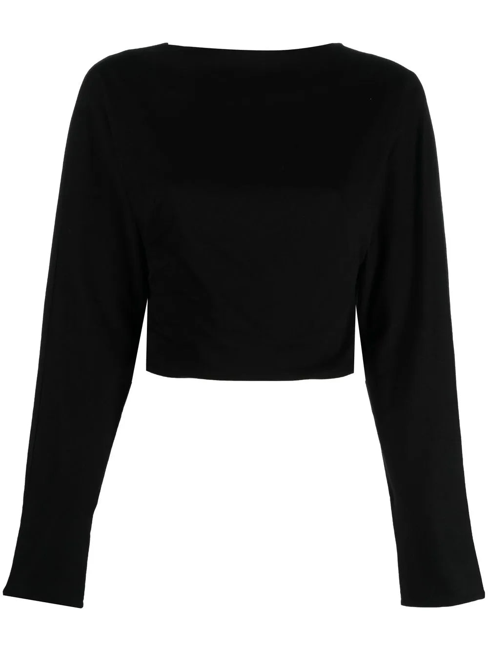 V-Neck Long-Sleeve Cropped Top