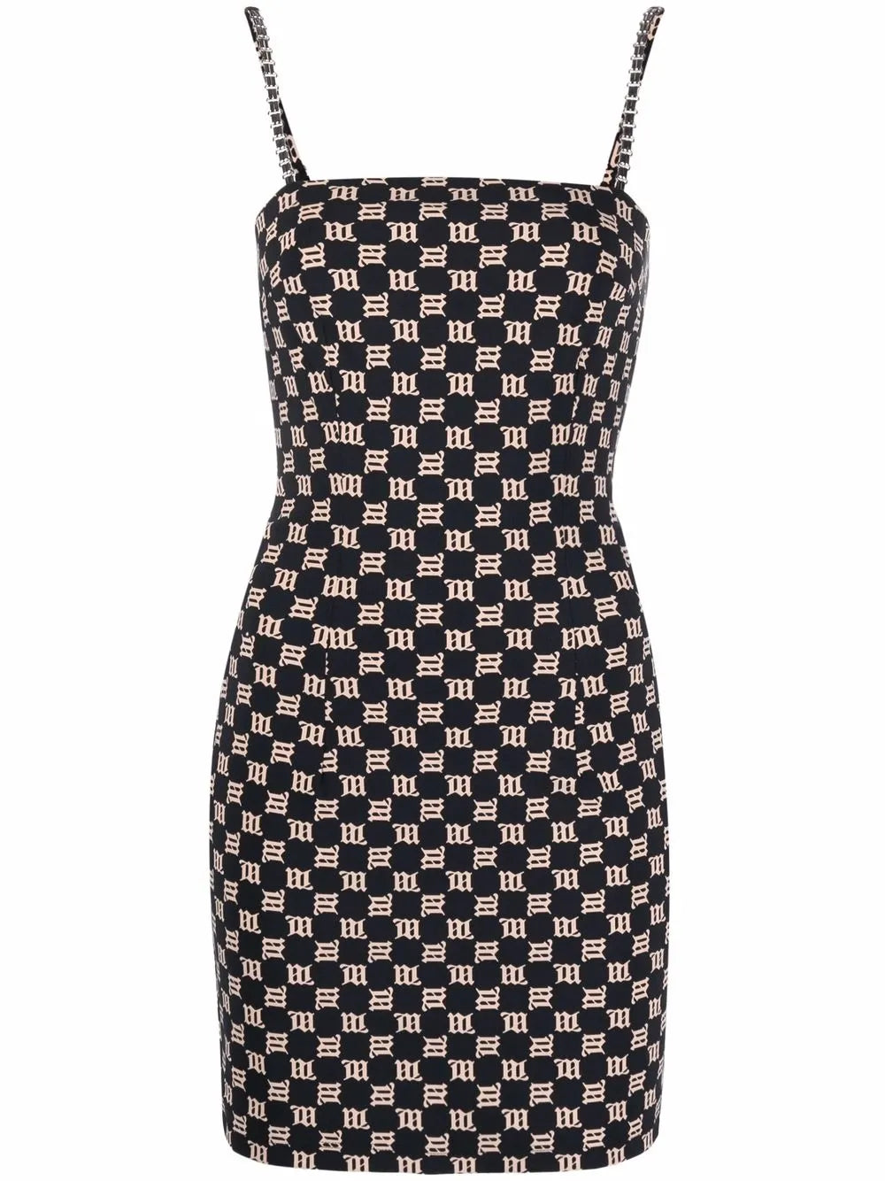 Monogram-Print Fitted Dress
