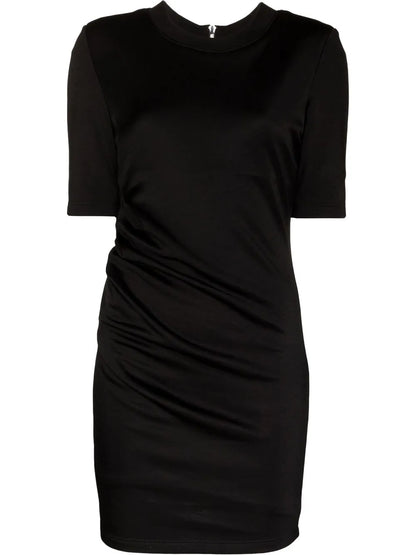 Round-Neck Short-Sleeve Mini Dress