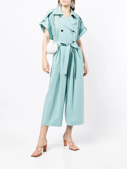 Double-Breasted Trench Jumpsuit