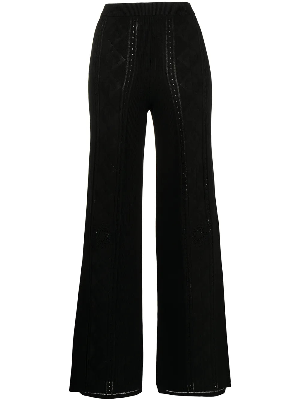 Crescent Moon-Pattern Wide-Leg Trousers