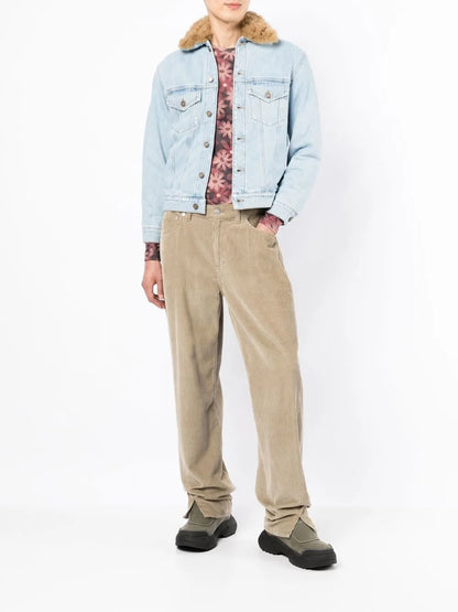 Fur-Collared Denim Jacket