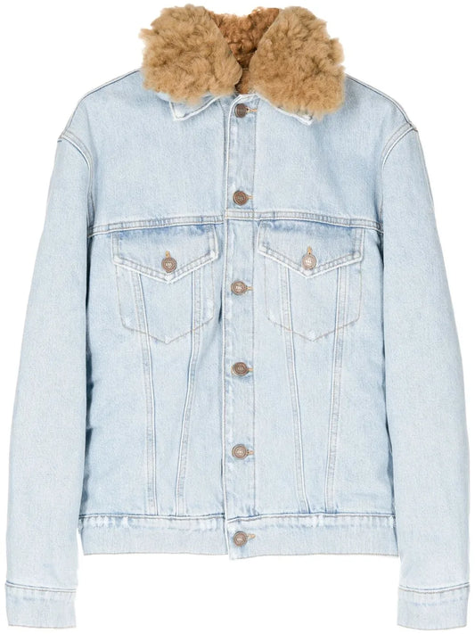 Fur-Collared Denim Jacket