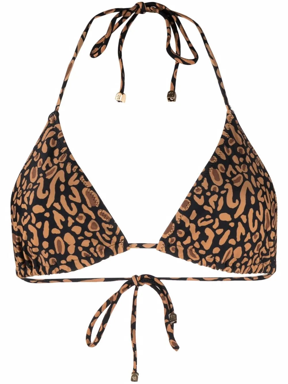 Animal-Print Triangle-Cup Bikini Top