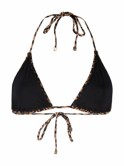 Animal-Print Triangle-Cup Bikini Top
