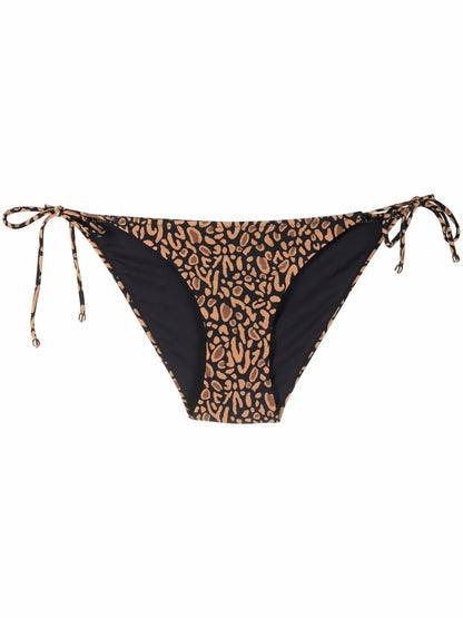 Animal-Print Tie-Fastening Bikini Bottoms