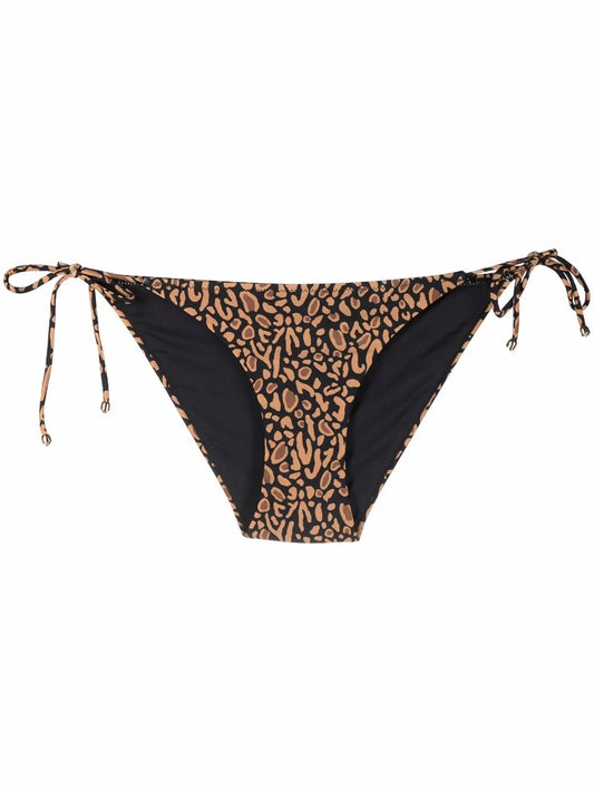 Animal-Print Tie-Fastening Bikini Bottoms