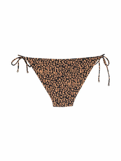 Animal-Print Tie-Fastening Bikini Bottoms