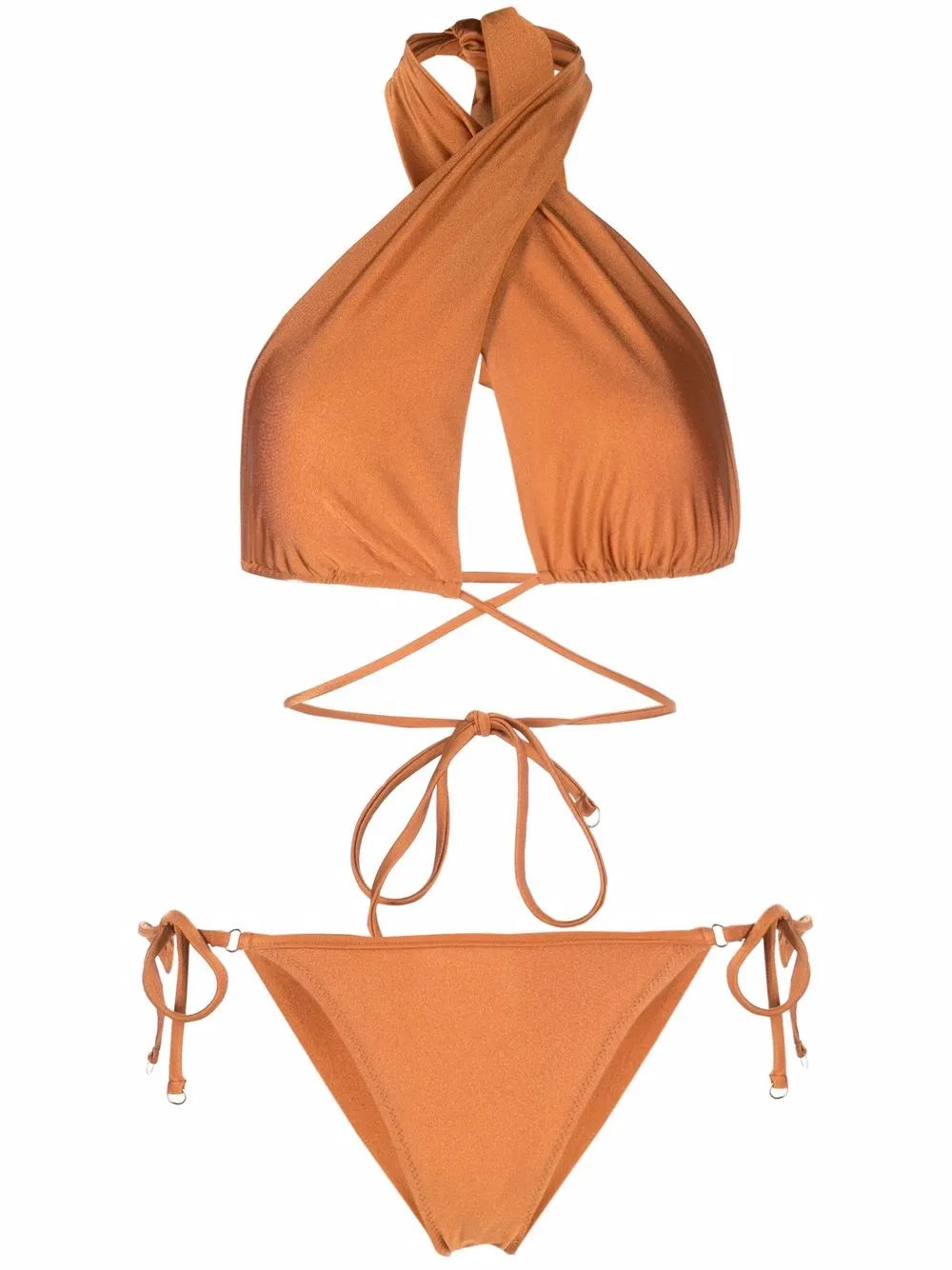 High-Shine Triangle-Cup Bikini Set