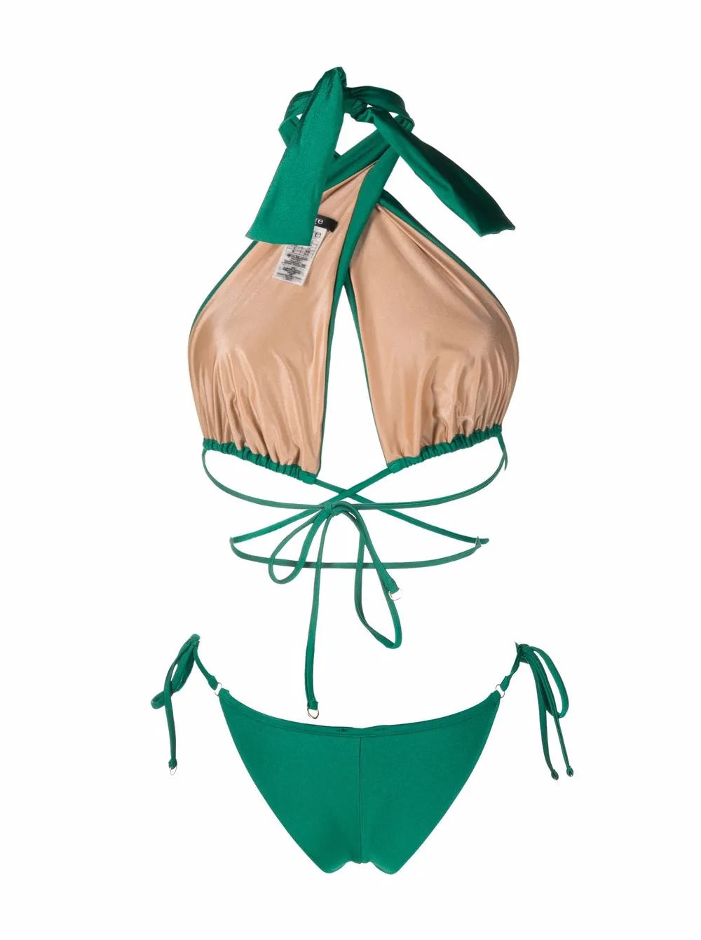 Satin-Finish Triangle-Cup Bikini Set