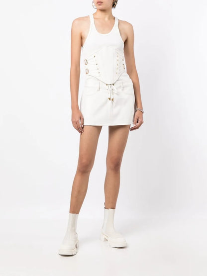 Laced Denim Corset Top
