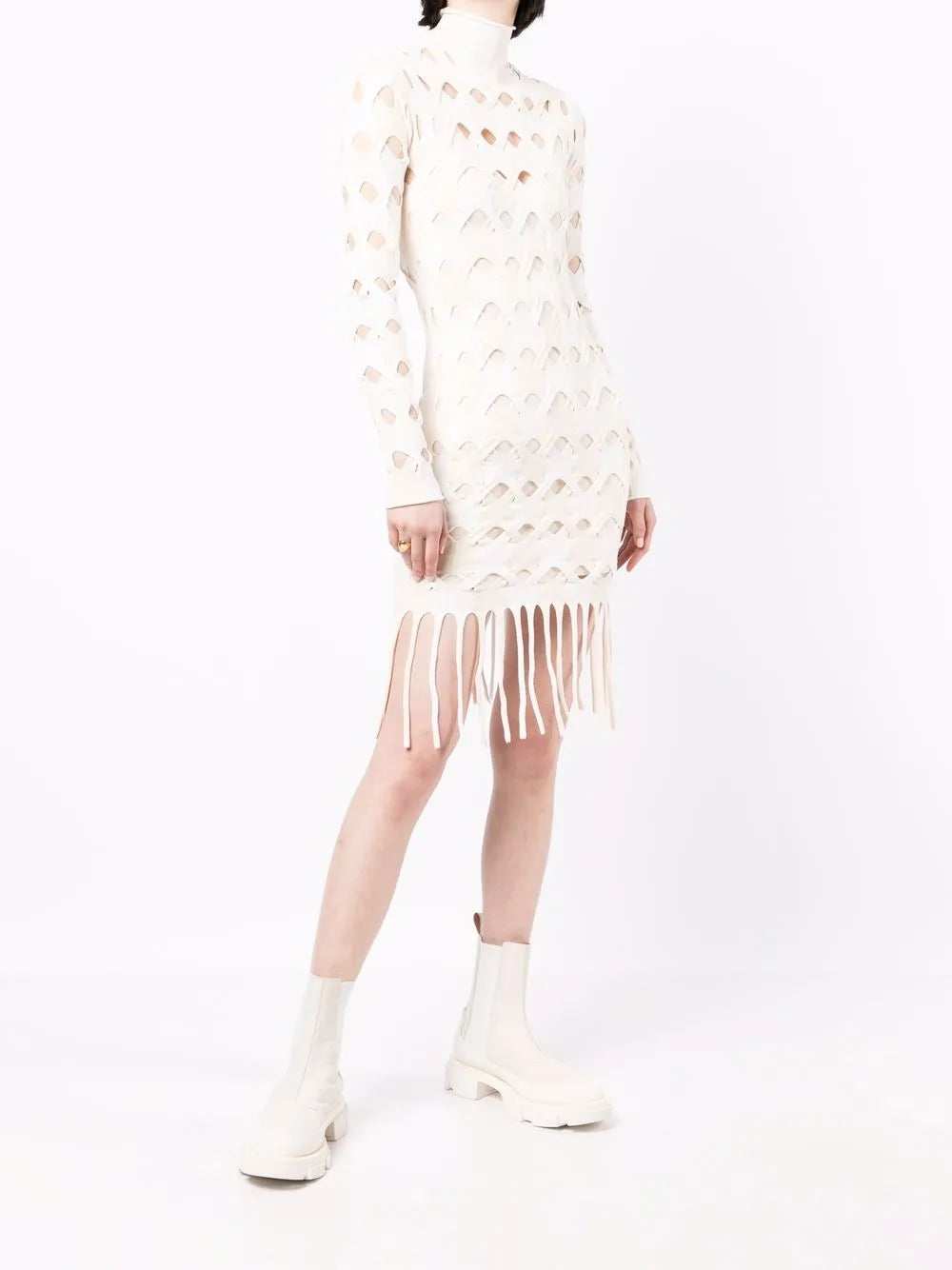 Two-Tone Cable Mini Dress