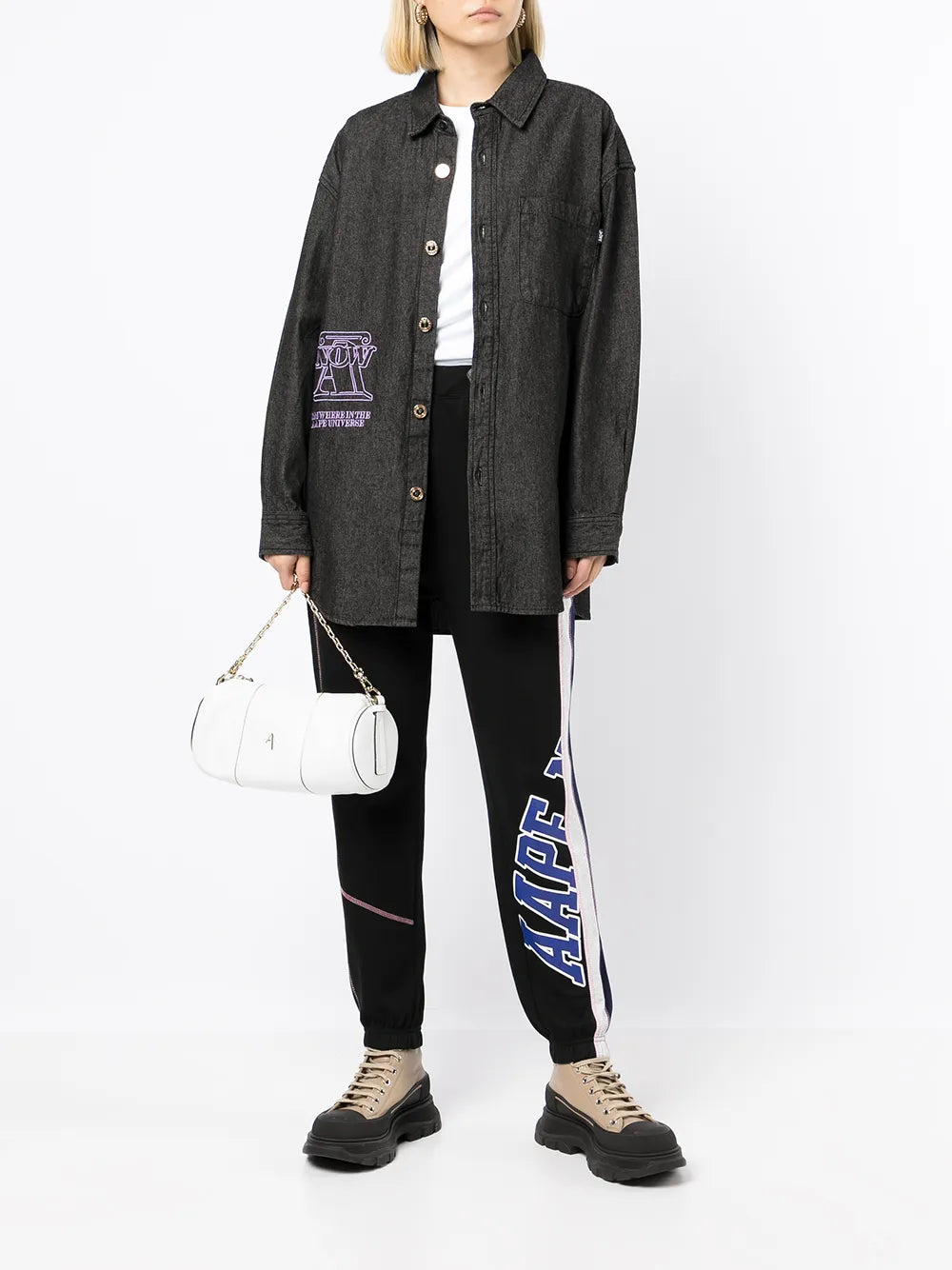 Logo-Print Tapered Trousers