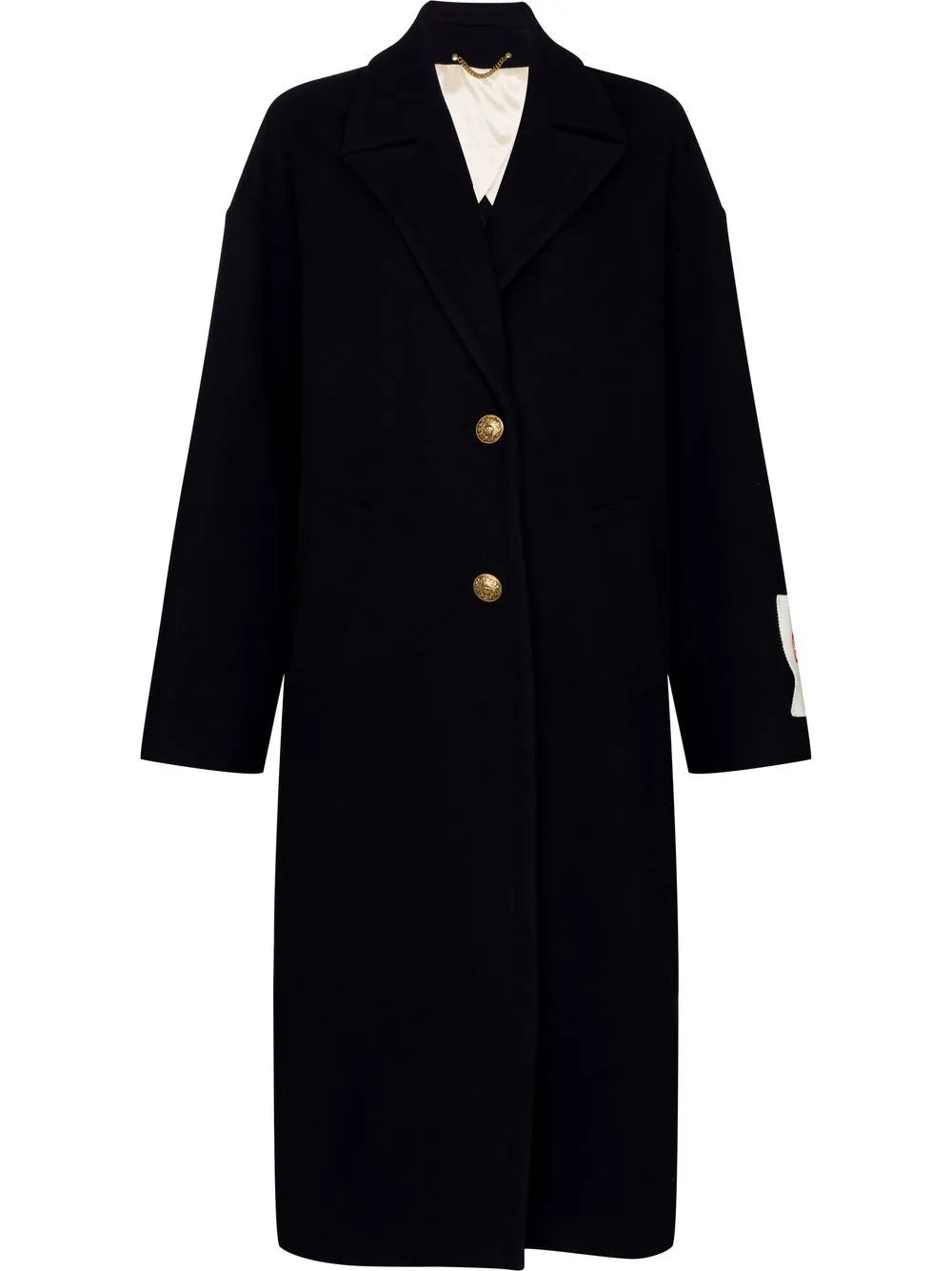 Logo Patch Single-Breasted Coat