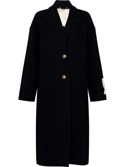 Logo Patch Single-Breasted Coat