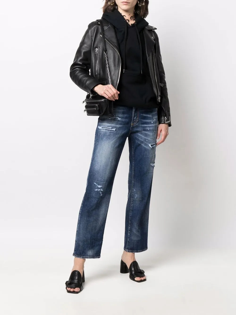 Distressed High-Waisted Jeans