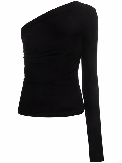 One-Shoulder Long-Sleeve Top