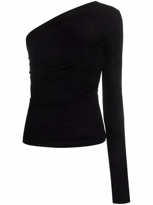 One-Shoulder Long-Sleeve Top