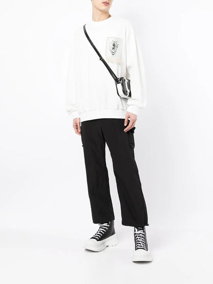 Patch-Detail Crew Neck Sweatshirt