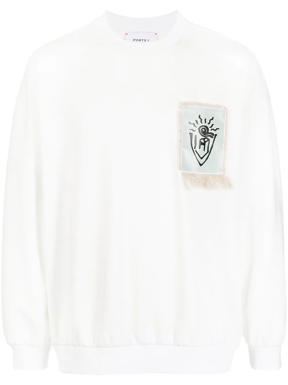 Patch-Detail Crew Neck Sweatshirt