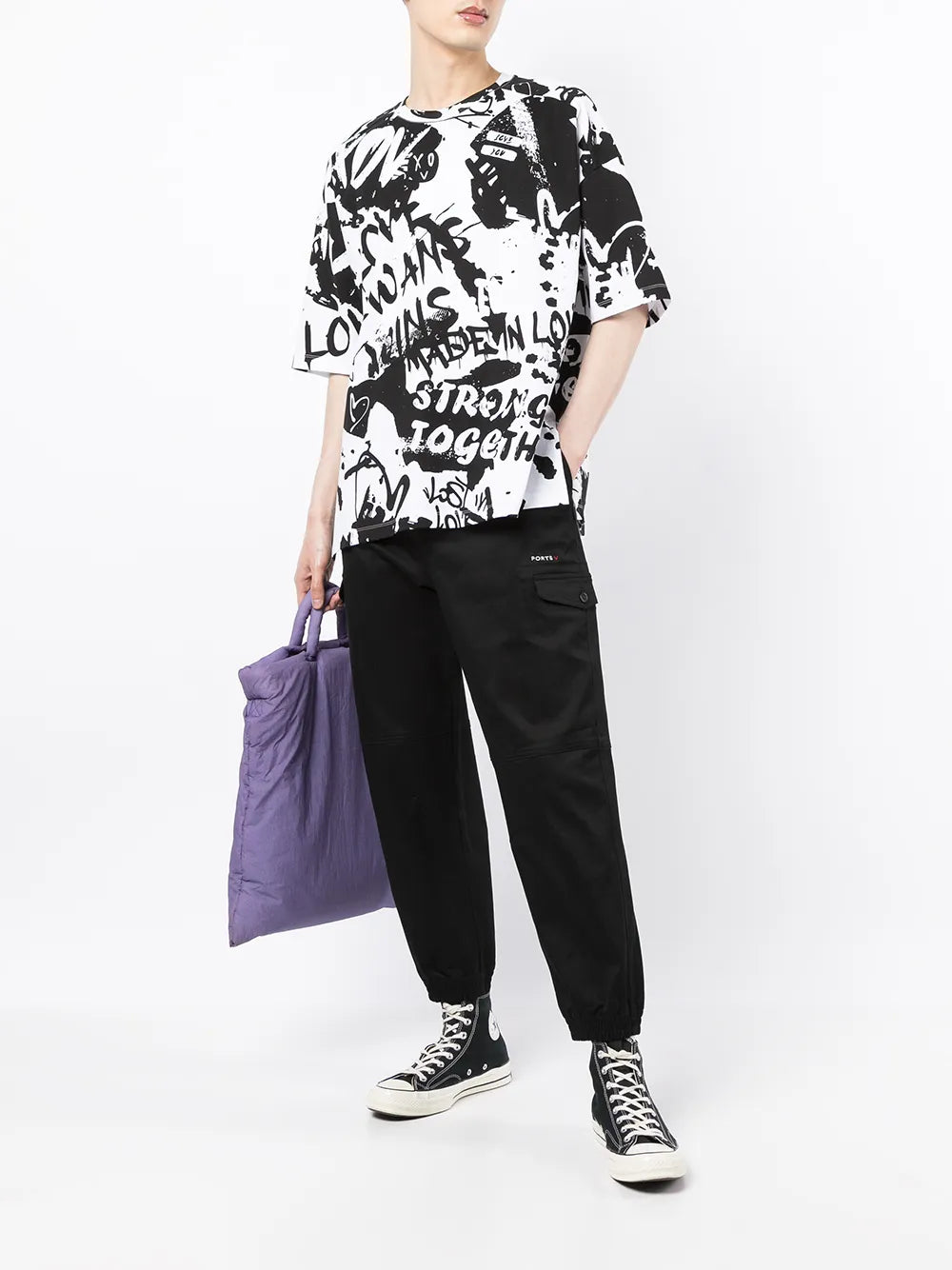 Slogan-Print Short-Sleeved T-Shirt