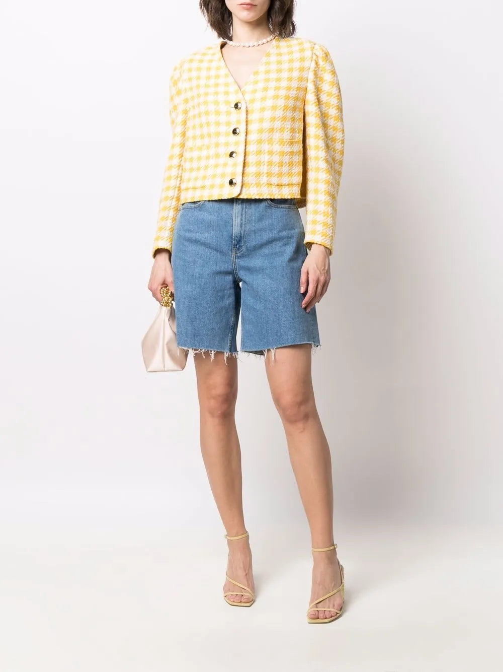 Houndstooth-Print Tweed Jacket