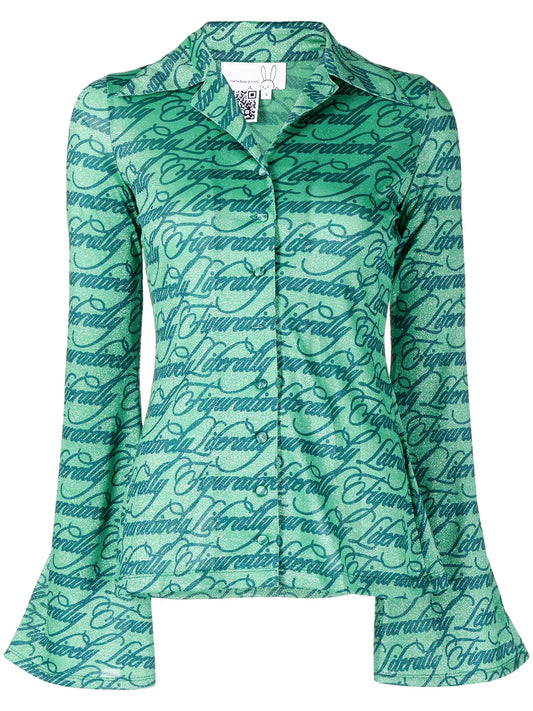 Text-Print Long-Sleeve Shirt