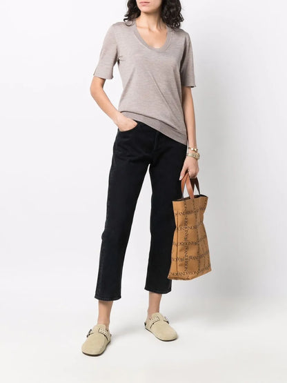 Round-Neck Knitted Top
