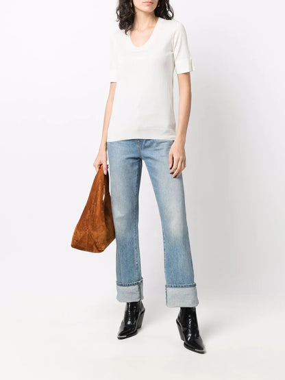 Round-Neck Knitted Top