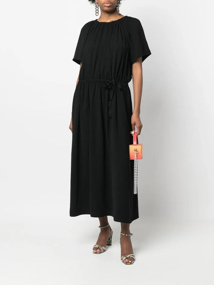 Pleat Detailing Mid-Length Dress