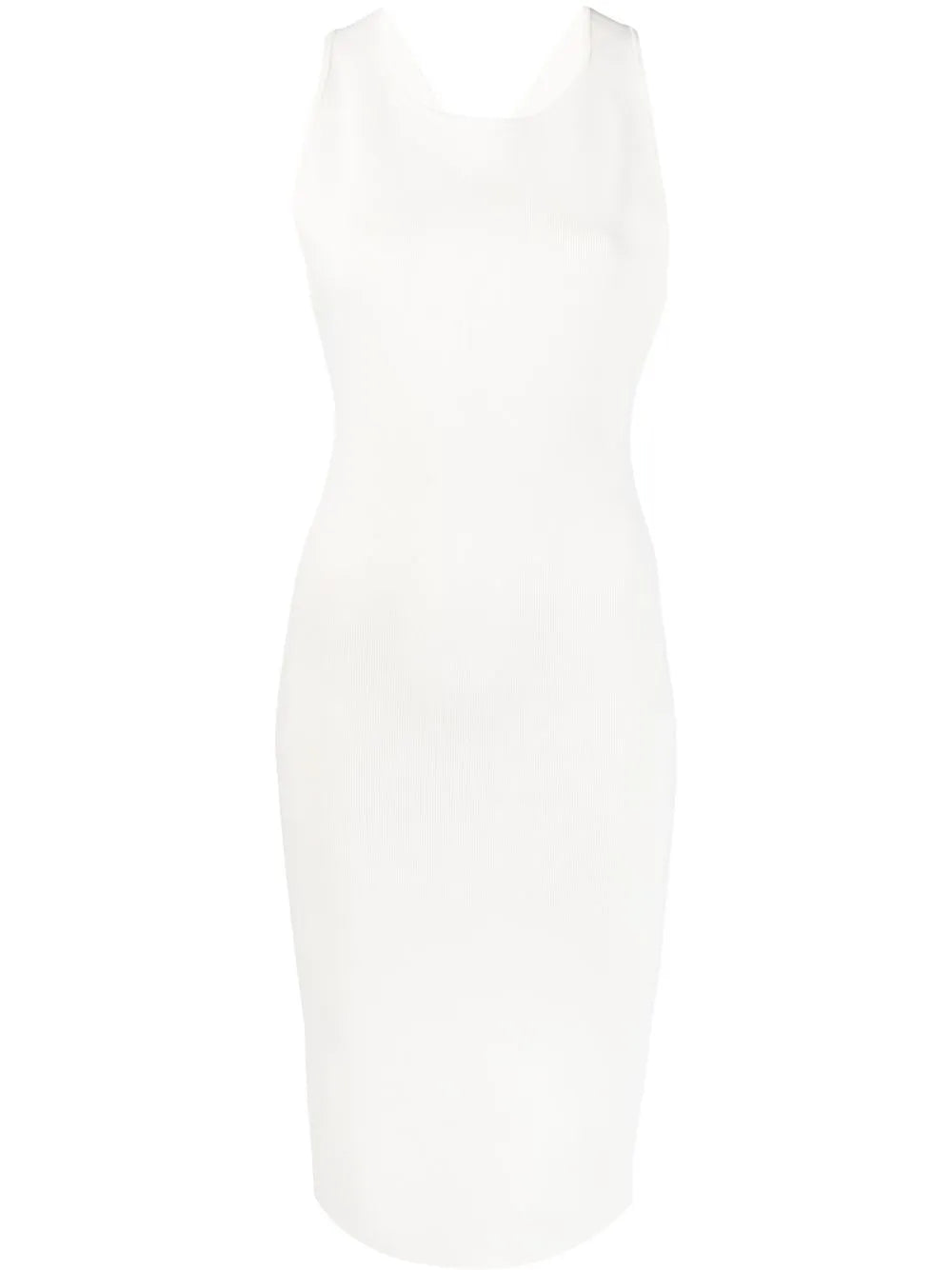 Ribbed Cross-Strap Midi Dress