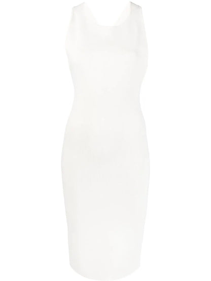 Ribbed Cross-Strap Midi Dress