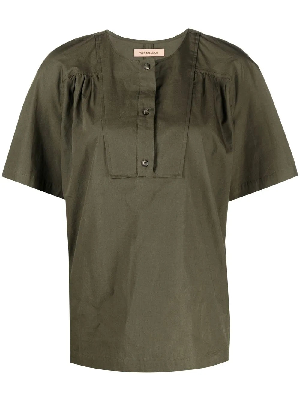 Button-Front Short-Sleeved T-Shirt