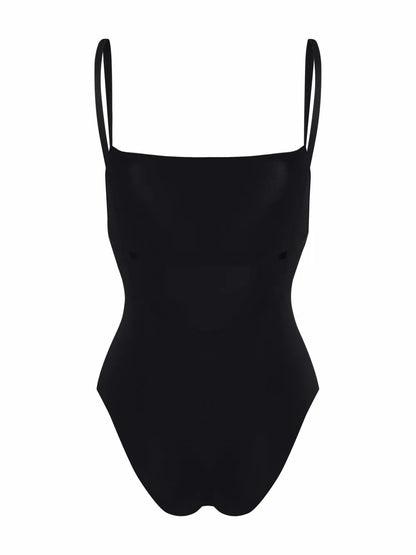 Square-Neck Slip-On One-Piece
