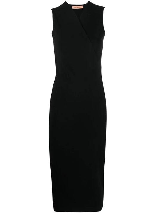 Wrapped V-Neck Midi Dress