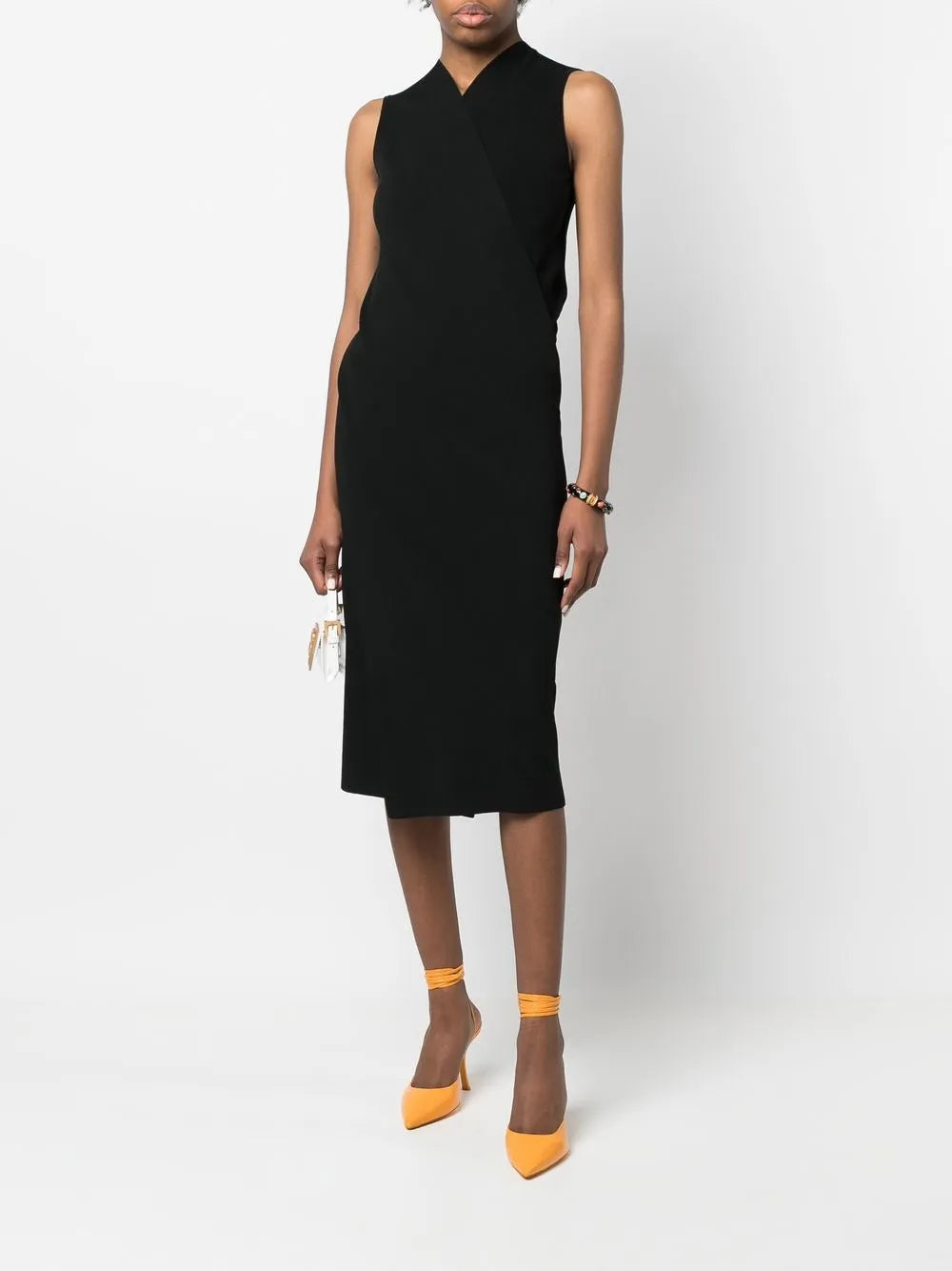 Wrapped V-Neck Midi Dress