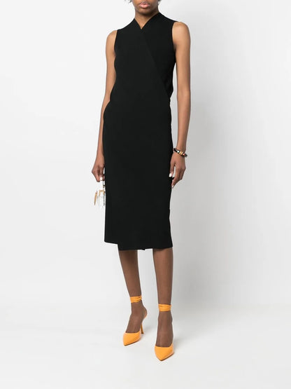 Wrapped V-Neck Midi Dress