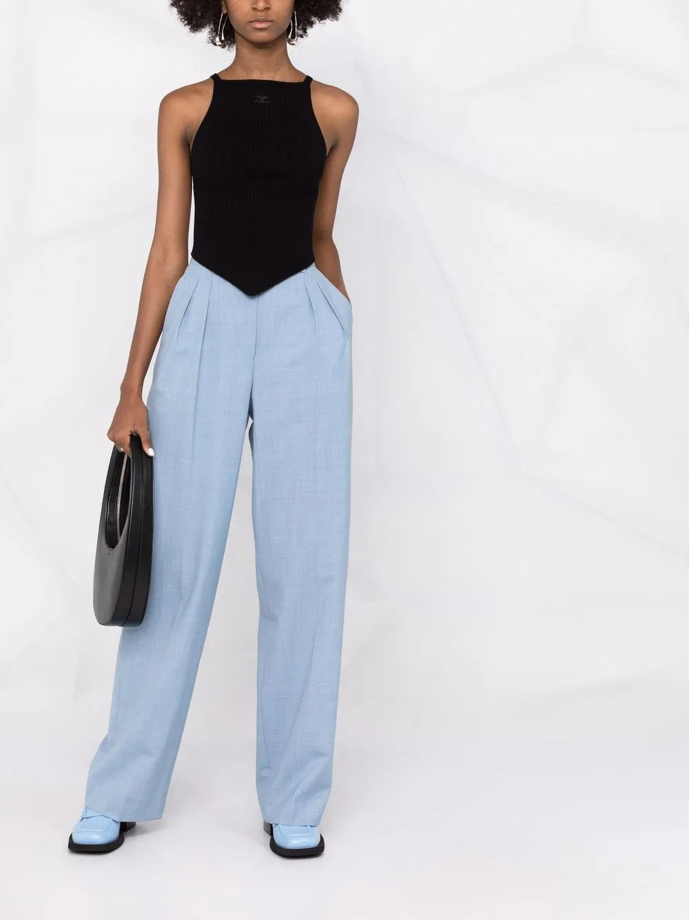 Mesh Tips Ribbed-Knitted Tank Top