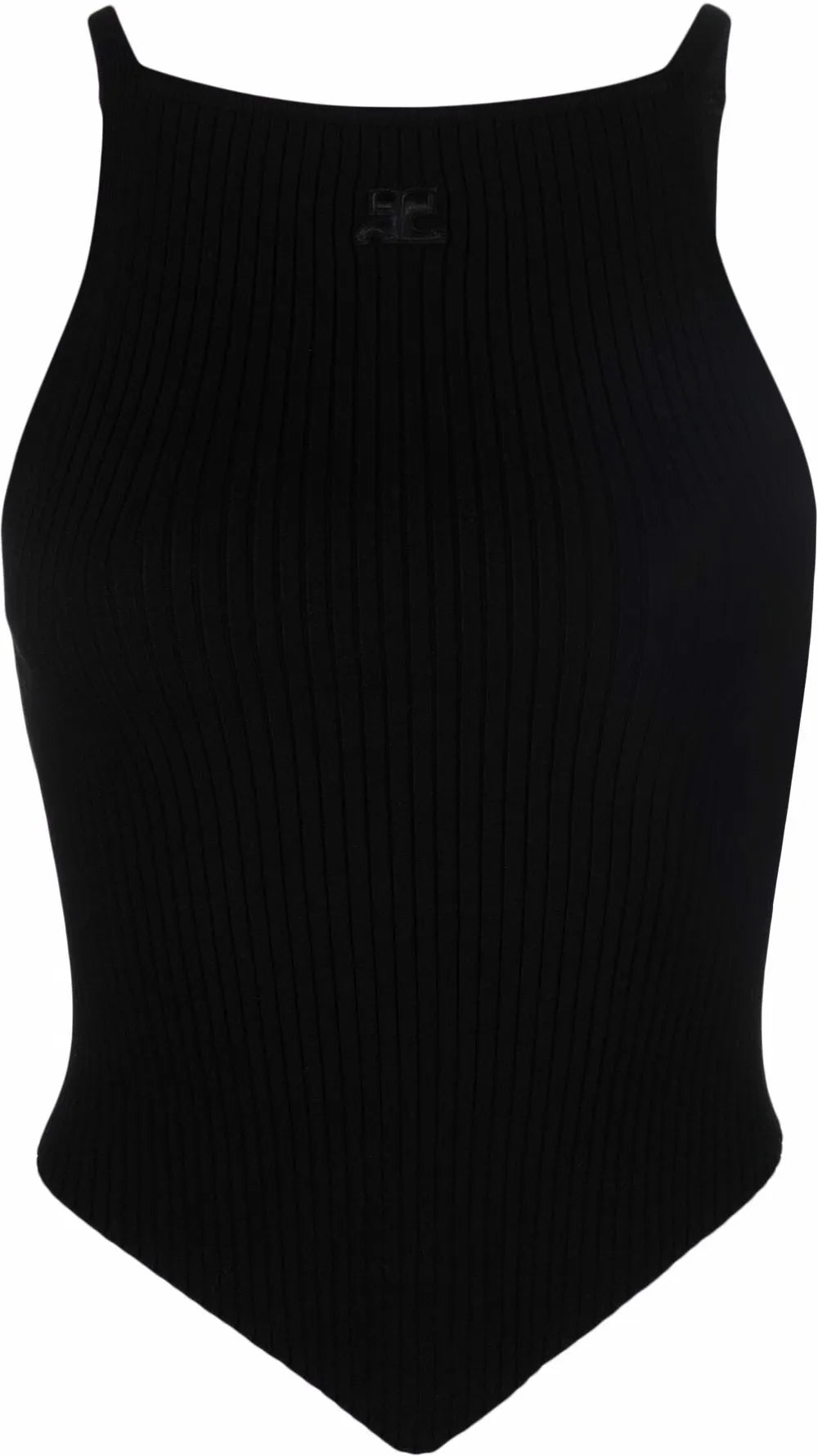 Mesh Tips Ribbed-Knitted Tank Top