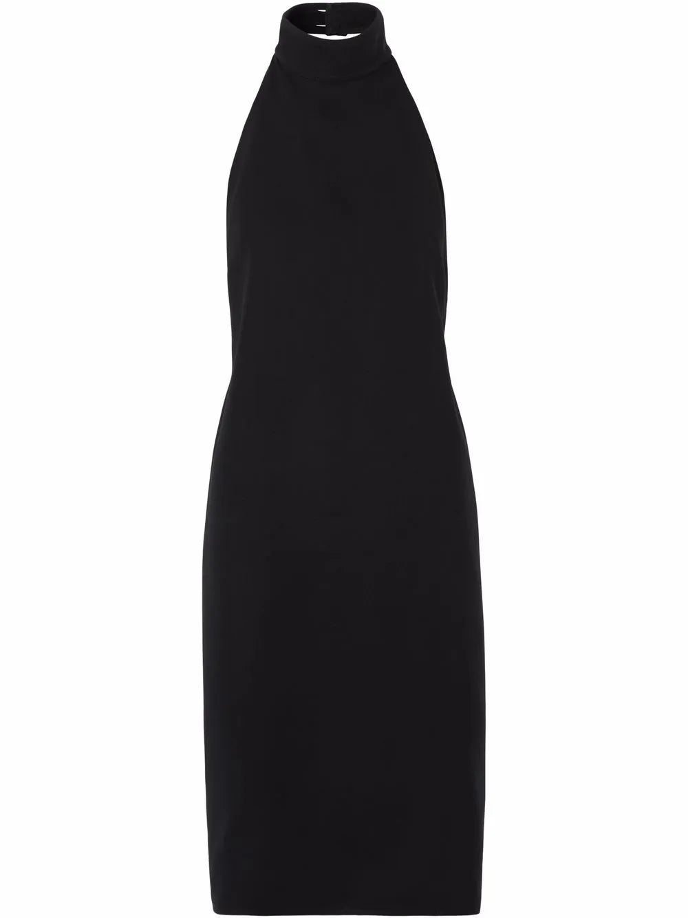 Funnel-Neck Silk Bib Dress