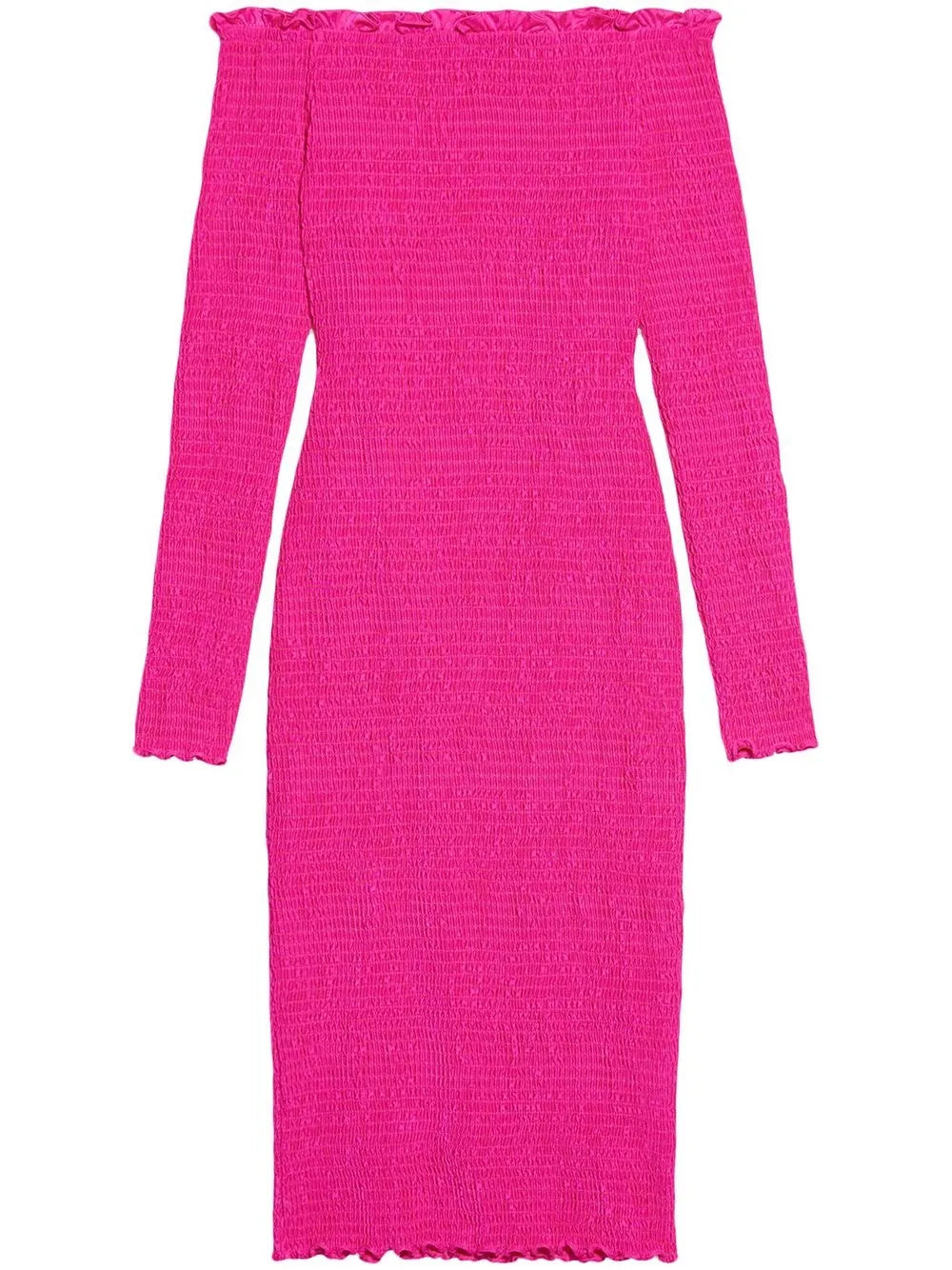 Off-Shoulder Smocked Midi Dress
