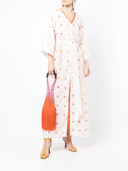 Polka-Dot Pattern Kaftan