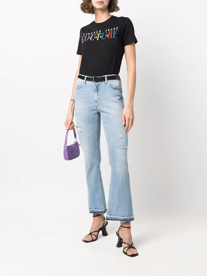 Mid-Rise Flared Jeans