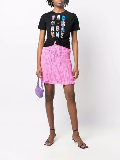 Shirred-Effect Mini Skirt