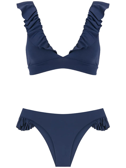 Ruffle-Trimmed Bikini Set