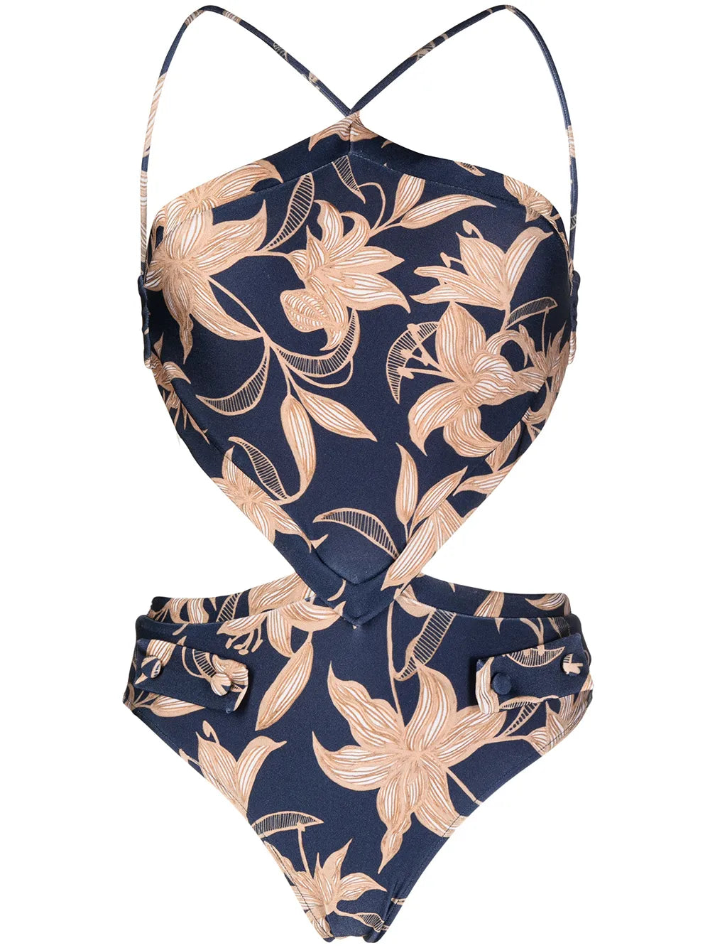 Floral-Print Cut-Out Swimsuit
